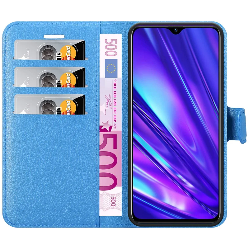 Cadorabo Hülle kompatibel mit Realme 5 / 5i / 6i / C3 Schutzhülle mit Magnetverschluss, Standfunktion und Kartenfach