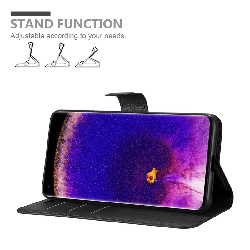 Cadorabo Hülle kompatibel mit Oppo FIND X5 PRO Schutzhülle mit Magnetverschluss, Standfunktion und Kartenfach