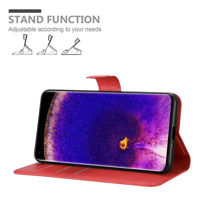 Cadorabo Hülle kompatibel mit Oppo FIND X5 PRO Schutzhülle mit Magnetverschluss, Standfunktion und Kartenfach