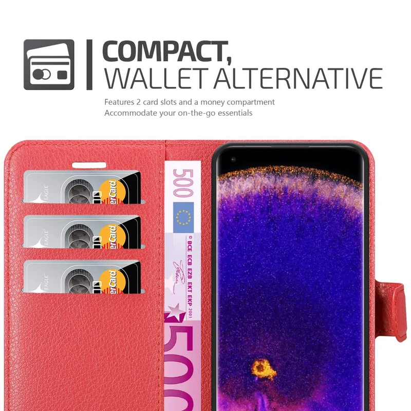 Cadorabo Hülle kompatibel mit Oppo FIND X5 PRO Schutzhülle mit Magnetverschluss, Standfunktion und Kartenfach