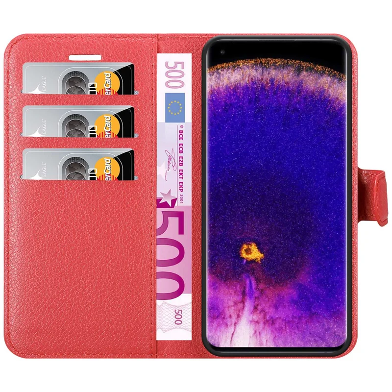 Cadorabo Hülle kompatibel mit Oppo FIND X5 PRO Schutzhülle mit Magnetverschluss, Standfunktion und Kartenfach