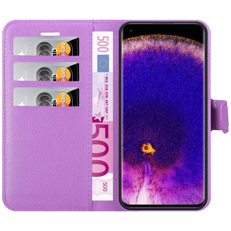 Cadorabo Hülle kompatibel mit Oppo FIND X5 PRO Schutzhülle mit Magnetverschluss, Standfunktion und Kartenfach