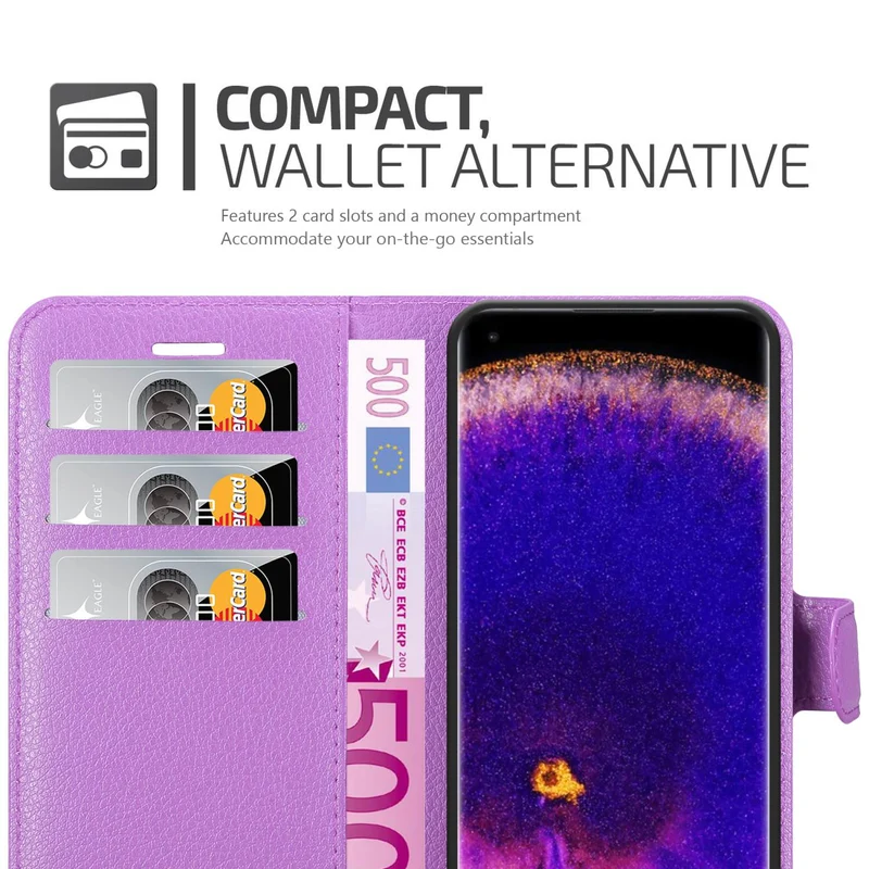 Cadorabo Hülle kompatibel mit Oppo FIND X5 PRO Schutzhülle mit Magnetverschluss, Standfunktion und Kartenfach