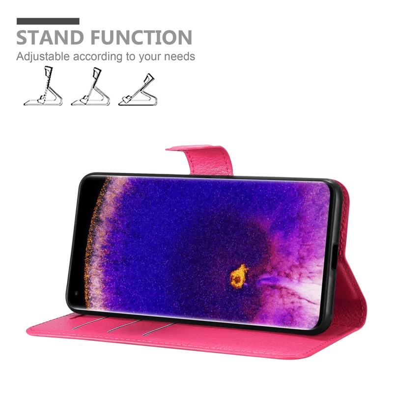 Cadorabo Hülle kompatibel mit Oppo FIND X5 PRO Schutzhülle mit Magnetverschluss, Standfunktion und Kartenfach