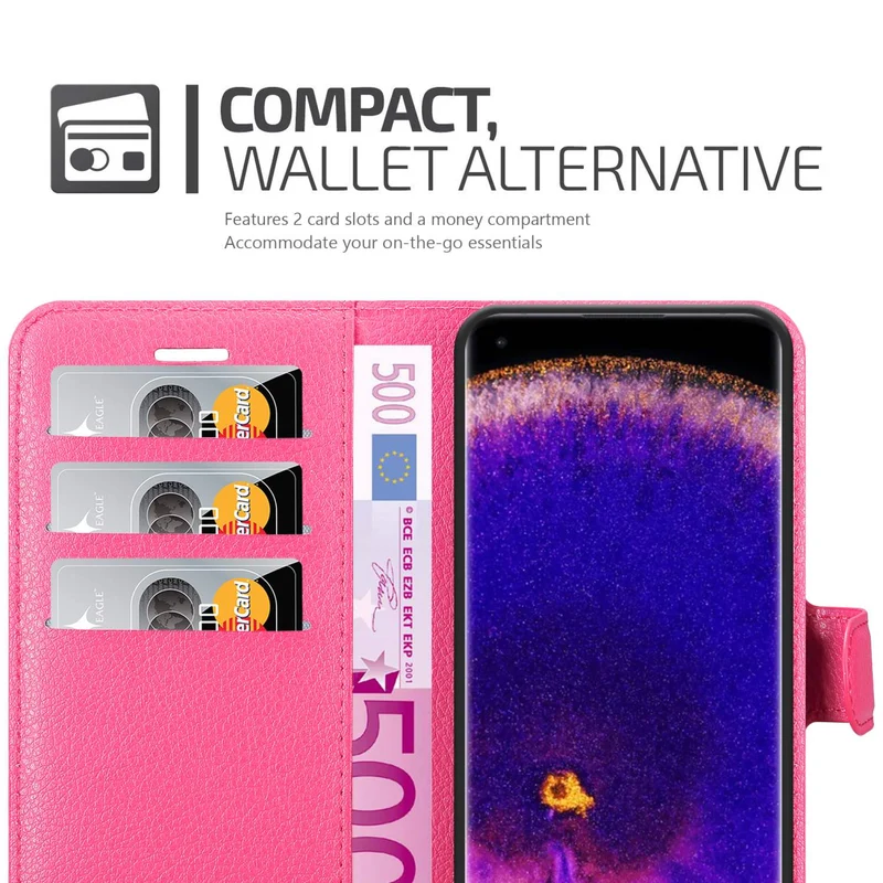 Cadorabo Hülle kompatibel mit Oppo FIND X5 PRO Schutzhülle mit Magnetverschluss, Standfunktion und Kartenfach