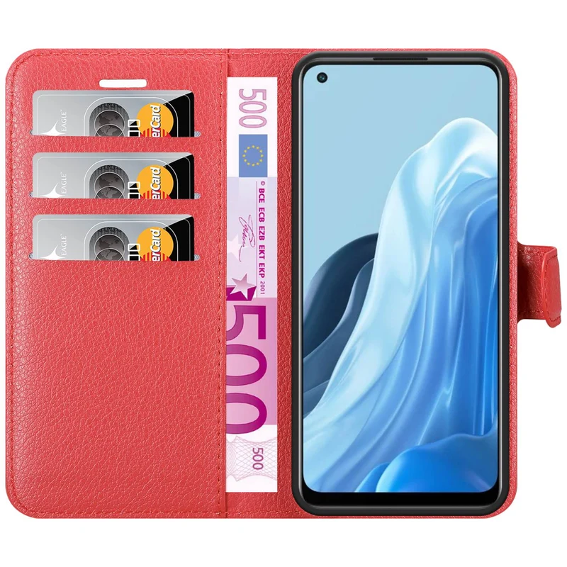 Cadorabo Hülle kompatibel mit Oppo FIND X5 LITE / Reno7 5G Schutzhülle mit Magnetverschluss, Standfunktion und Kartenfach