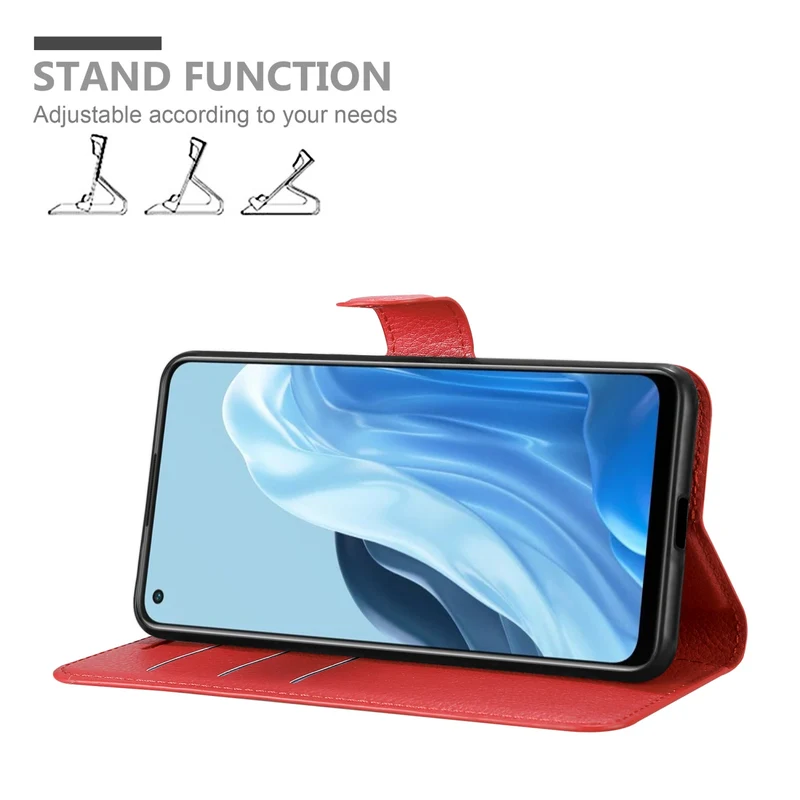 Cadorabo Hülle kompatibel mit Oppo FIND X5 LITE / Reno7 5G Schutzhülle mit Magnetverschluss, Standfunktion und Kartenfach