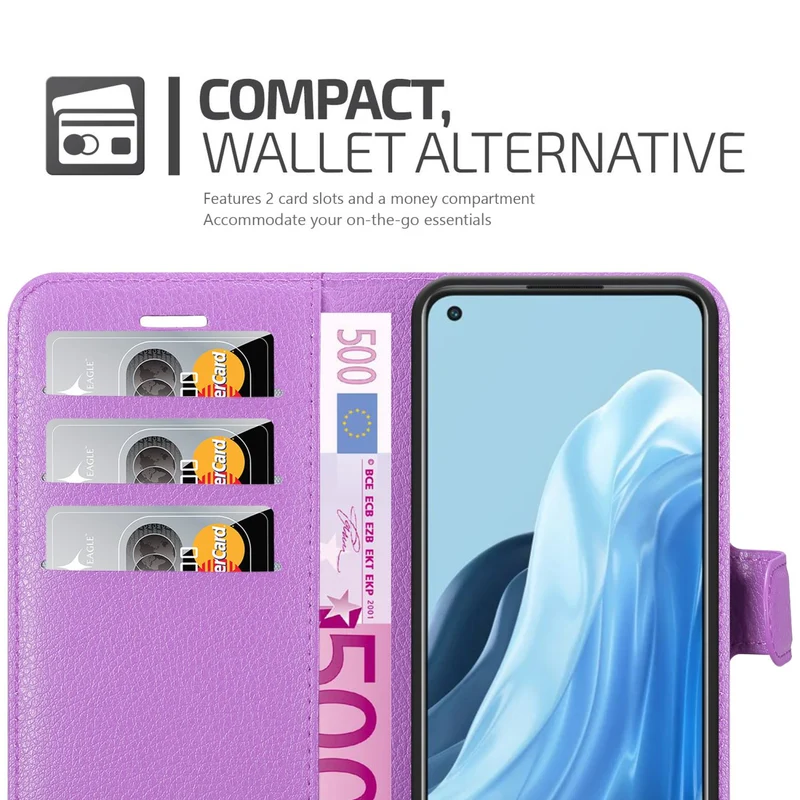 Cadorabo Hülle kompatibel mit Oppo FIND X5 LITE / Reno7 5G Schutzhülle mit Magnetverschluss, Standfunktion und Kartenfach