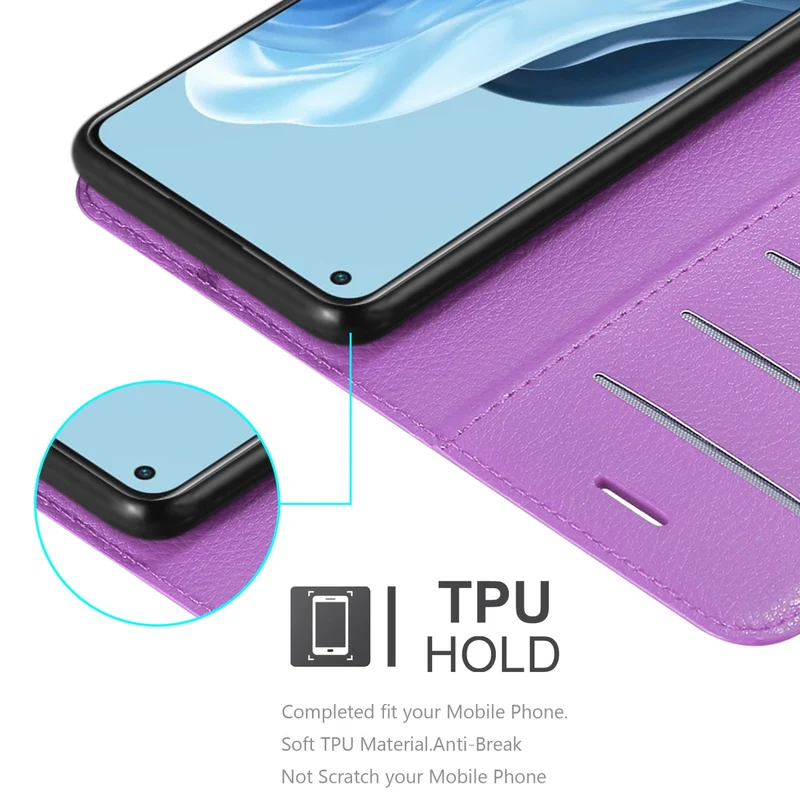 Cadorabo Hülle kompatibel mit Oppo FIND X5 LITE / Reno7 5G Schutzhülle mit Magnetverschluss, Standfunktion und Kartenfach