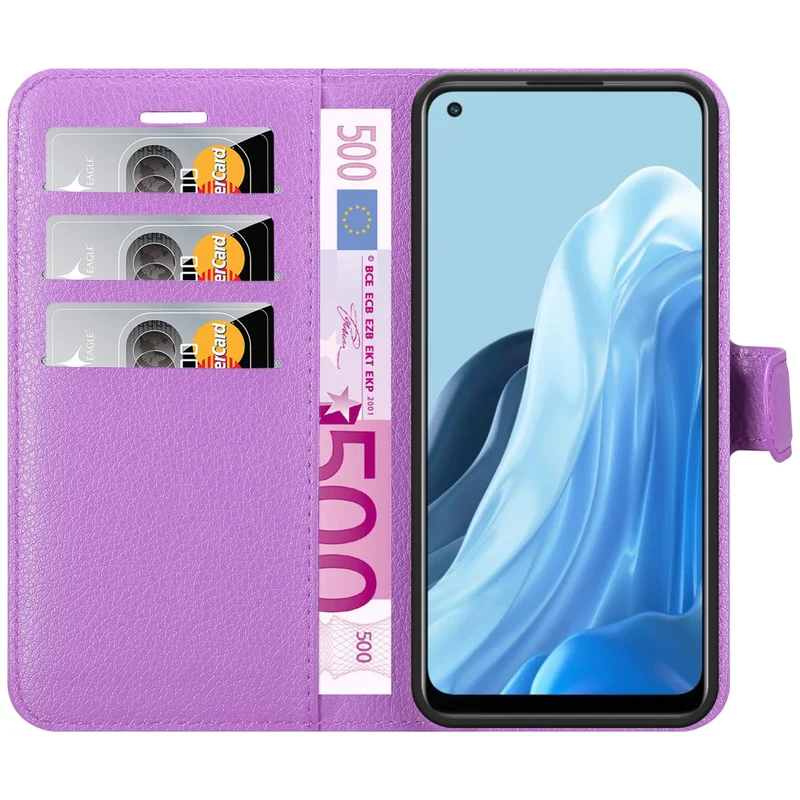 Cadorabo Hülle kompatibel mit Oppo FIND X5 LITE / Reno7 5G Schutzhülle mit Magnetverschluss, Standfunktion und Kartenfach