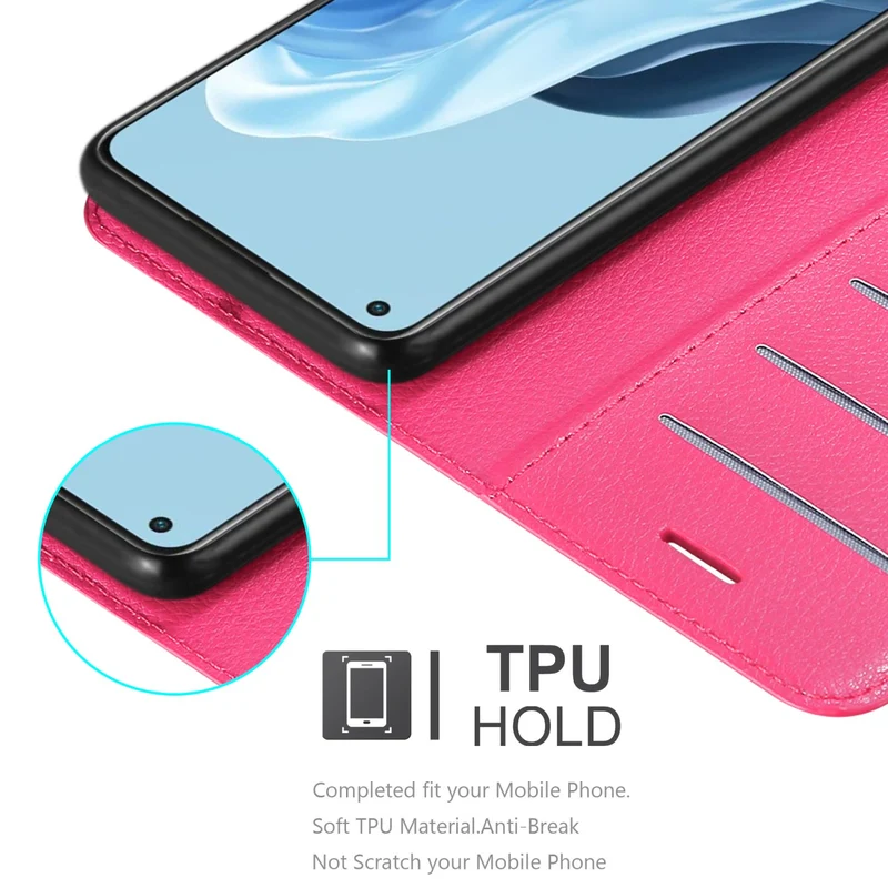 Cadorabo Hülle kompatibel mit Oppo FIND X5 LITE / Reno7 5G Schutzhülle mit Magnetverschluss, Standfunktion und Kartenfach