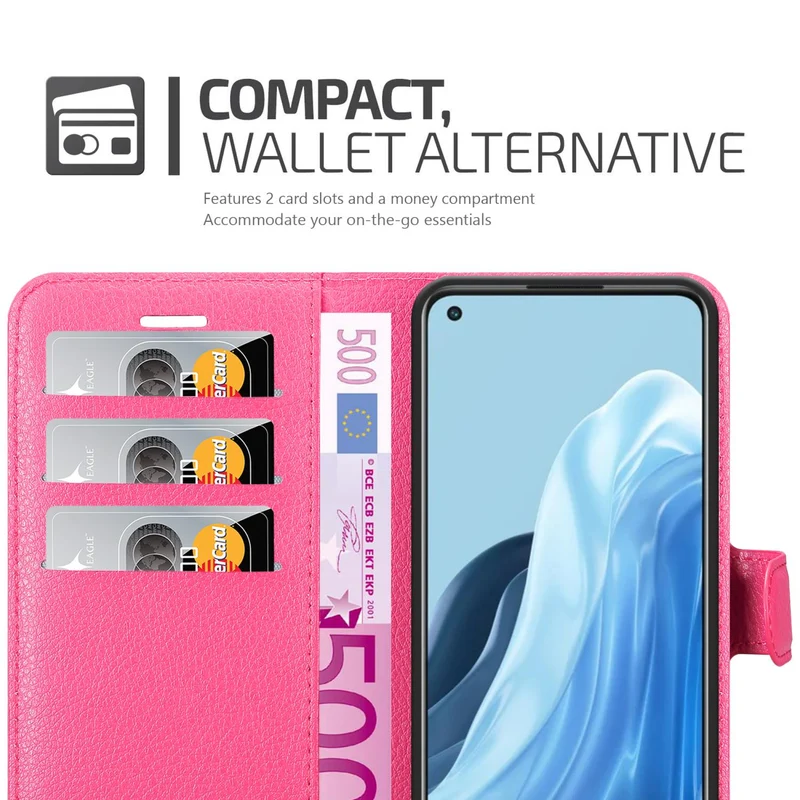 Cadorabo Hülle kompatibel mit Oppo FIND X5 LITE / Reno7 5G Schutzhülle mit Magnetverschluss, Standfunktion und Kartenfach