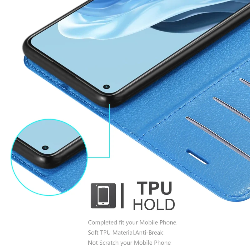 Cadorabo Hülle kompatibel mit Oppo FIND X5 LITE / Reno7 5G Schutzhülle mit Magnetverschluss, Standfunktion und Kartenfach
