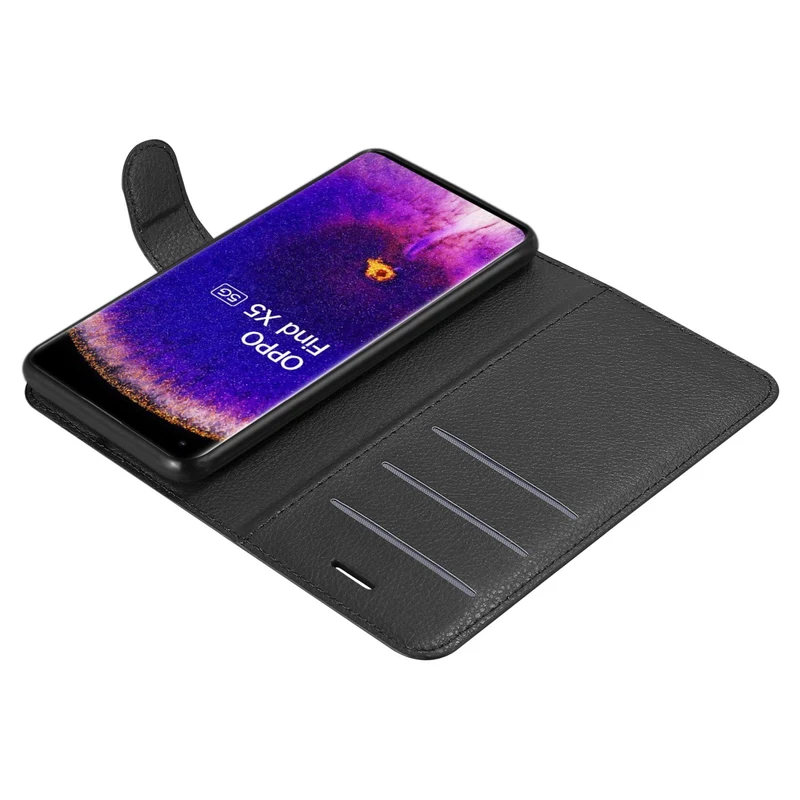 Cadorabo Hülle kompatibel mit Oppo FIND X5 Schutzhülle mit Magnetverschluss, Standfunktion und Kartenfach