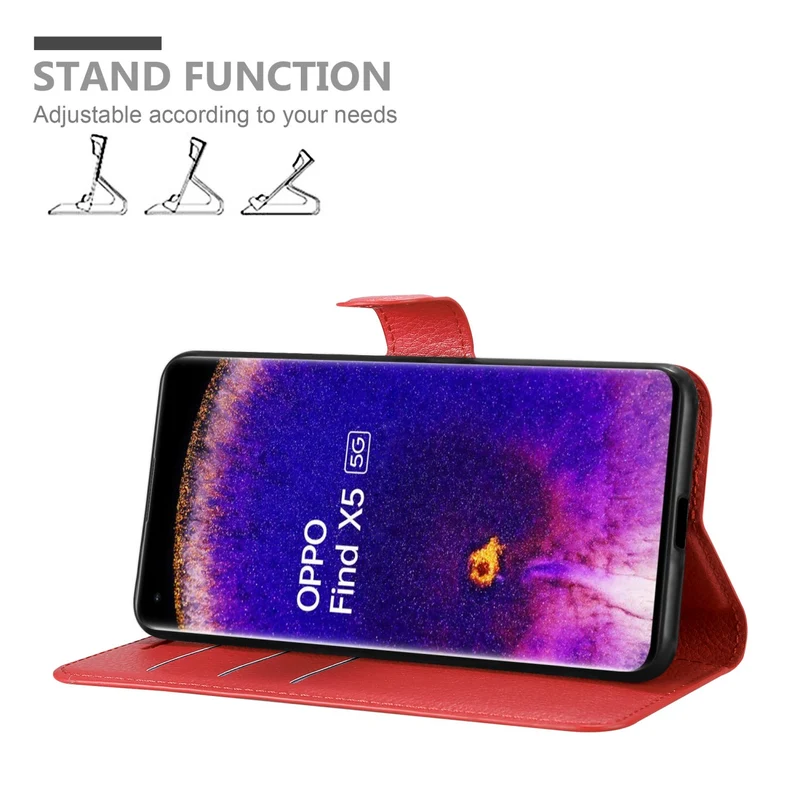 Cadorabo Hülle kompatibel mit Oppo FIND X5 Schutzhülle mit Magnetverschluss, Standfunktion und Kartenfach
