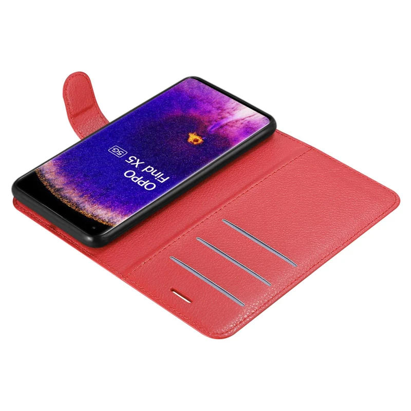 Cadorabo Hülle kompatibel mit Oppo FIND X5 Schutzhülle mit Magnetverschluss, Standfunktion und Kartenfach