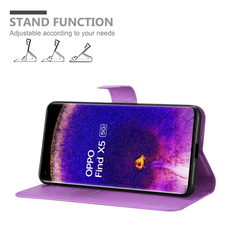Cadorabo Hülle kompatibel mit Oppo FIND X5 Schutzhülle mit Magnetverschluss, Standfunktion und Kartenfach