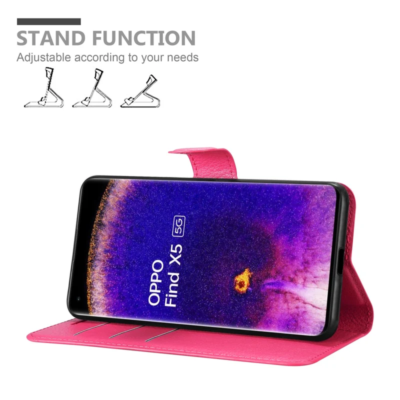 Cadorabo Hülle kompatibel mit Oppo FIND X5 Schutzhülle mit Magnetverschluss, Standfunktion und Kartenfach