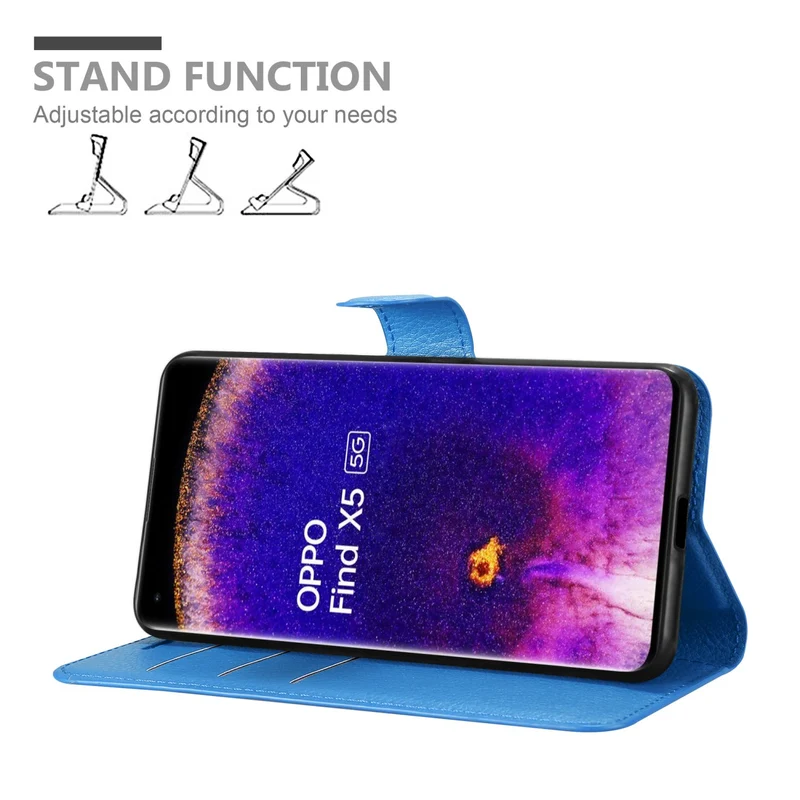 Cadorabo Hülle kompatibel mit Oppo FIND X5 Schutzhülle mit Magnetverschluss, Standfunktion und Kartenfach