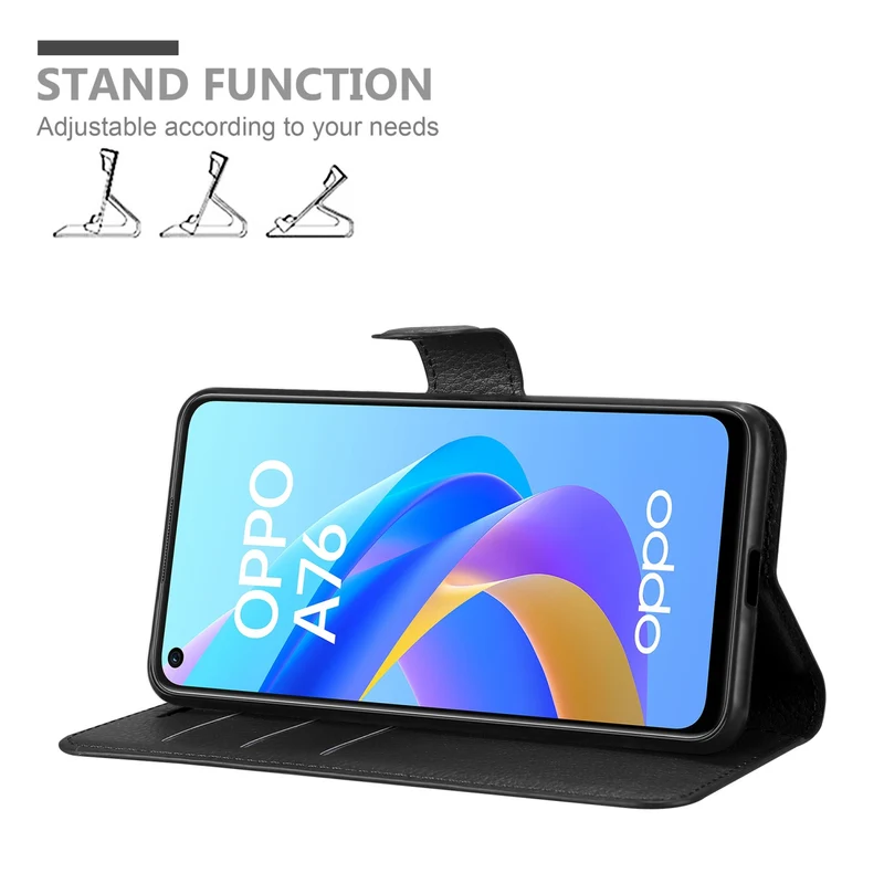 Cadorabo Hülle kompatibel mit Oppo A36 / A76 / A96 4G / K10 4G / Realme 9i Schutzhülle mit Magnetverschluss, Standfunktion und Kartenfach