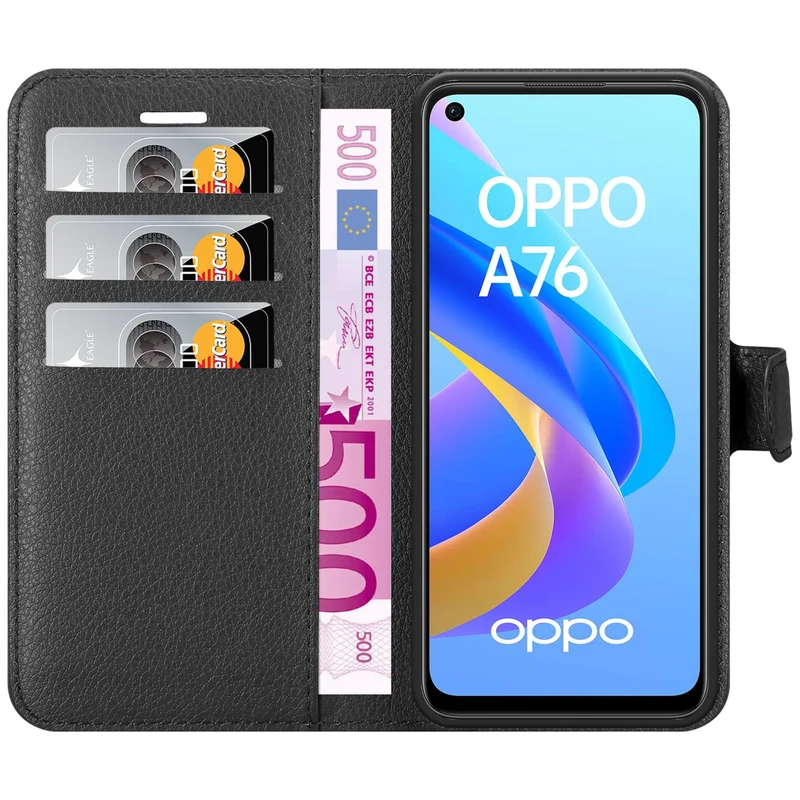 Cadorabo Hülle kompatibel mit Oppo A36 / A76 / A96 4G / K10 4G / Realme 9i Schutzhülle mit Magnetverschluss, Standfunktion und Kartenfach