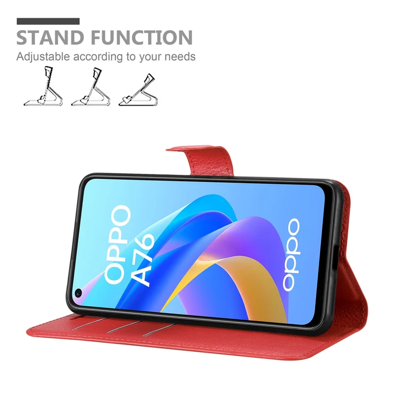 Cadorabo Hülle kompatibel mit Oppo A36 / A76 / A96 4G / K10 4G / Realme 9i Schutzhülle mit Magnetverschluss, Standfunktion und Kartenfach