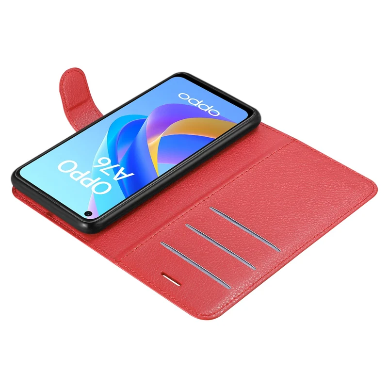 Cadorabo Hülle kompatibel mit Oppo A36 / A76 / A96 4G / K10 4G / Realme 9i Schutzhülle mit Magnetverschluss, Standfunktion und Kartenfach