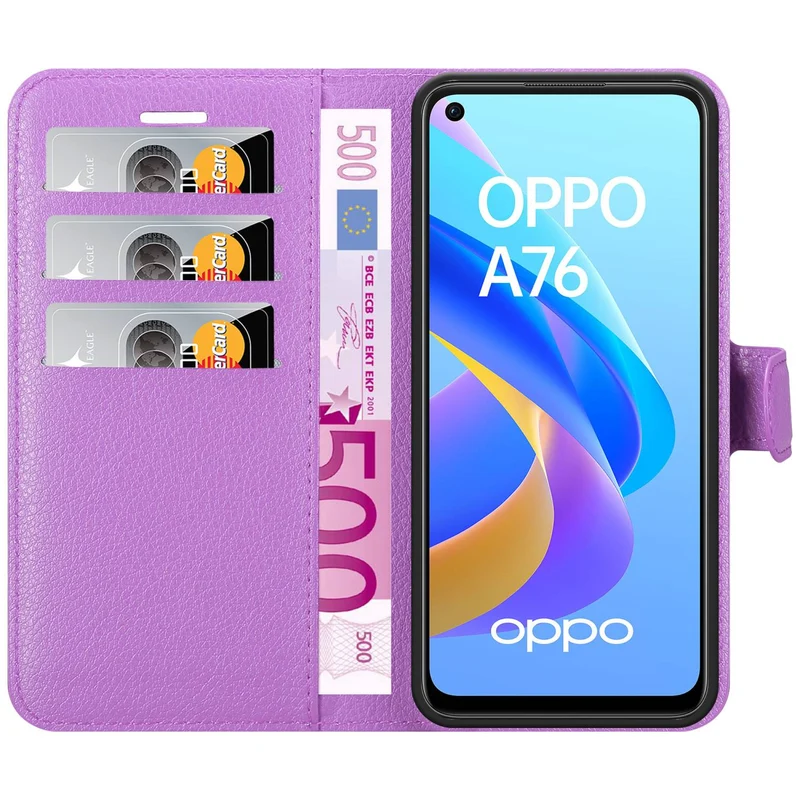 Cadorabo Hülle kompatibel mit Oppo A36 / A76 / A96 4G / K10 4G / Realme 9i Schutzhülle mit Magnetverschluss, Standfunktion und Kartenfach