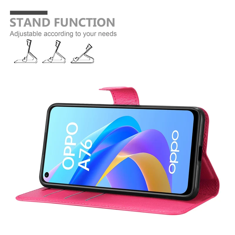 Cadorabo Hülle kompatibel mit Oppo A36 / A76 / A96 4G / K10 4G / Realme 9i Schutzhülle mit Magnetverschluss, Standfunktion und Kartenfach