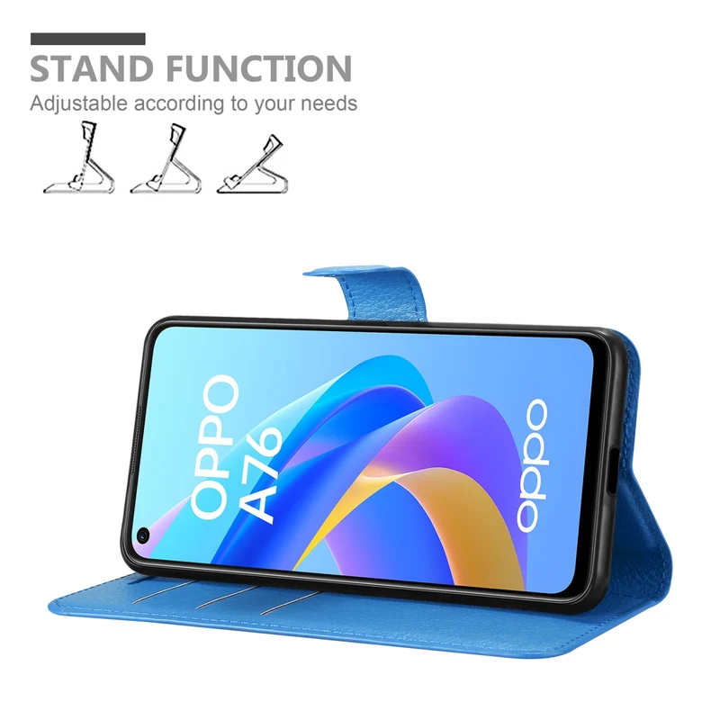 Cadorabo Hülle kompatibel mit Oppo A36 / A76 / A96 4G / K10 4G / Realme 9i Schutzhülle mit Magnetverschluss, Standfunktion und Kartenfach