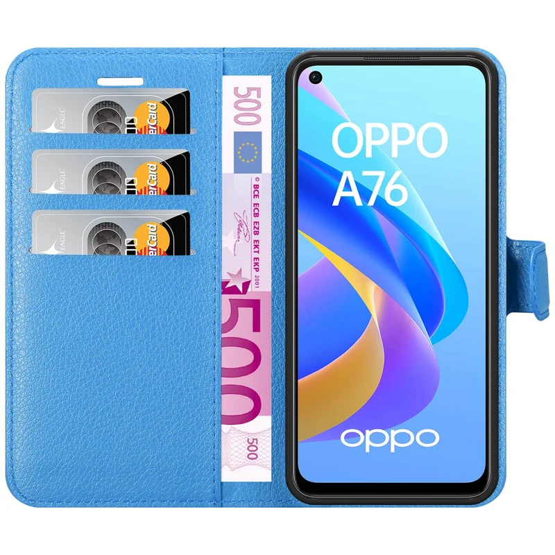 Cadorabo Hülle kompatibel mit Oppo A36 / A76 / A96 4G / K10 4G / Realme 9i Schutzhülle mit Magnetverschluss, Standfunktion und Kartenfach