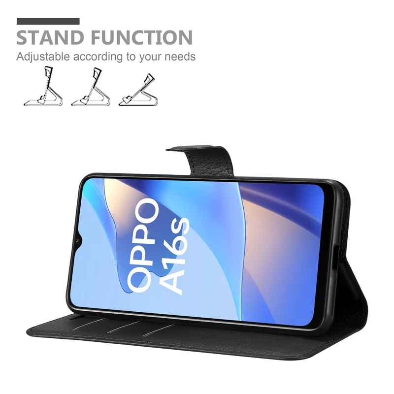 Cadorabo Hülle kompatibel mit Oppo A16s / A54s Schutzhülle mit Magnetverschluss, Standfunktion und Kartenfach