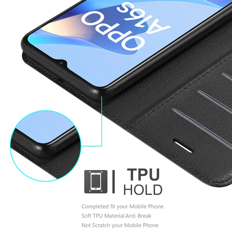 Cadorabo Hülle kompatibel mit Oppo A16s / A54s Schutzhülle mit Magnetverschluss, Standfunktion und Kartenfach