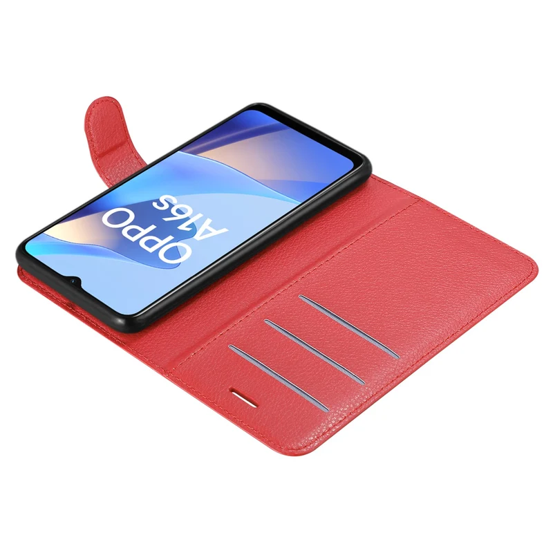 Cadorabo Hülle kompatibel mit Oppo A16s / A54s Schutzhülle mit Magnetverschluss, Standfunktion und Kartenfach