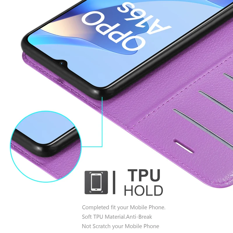 Cadorabo Hülle kompatibel mit Oppo A16s / A54s Schutzhülle mit Magnetverschluss, Standfunktion und Kartenfach
