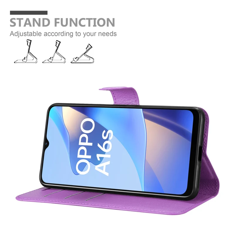 Cadorabo Hülle kompatibel mit Oppo A16s / A54s Schutzhülle mit Magnetverschluss, Standfunktion und Kartenfach