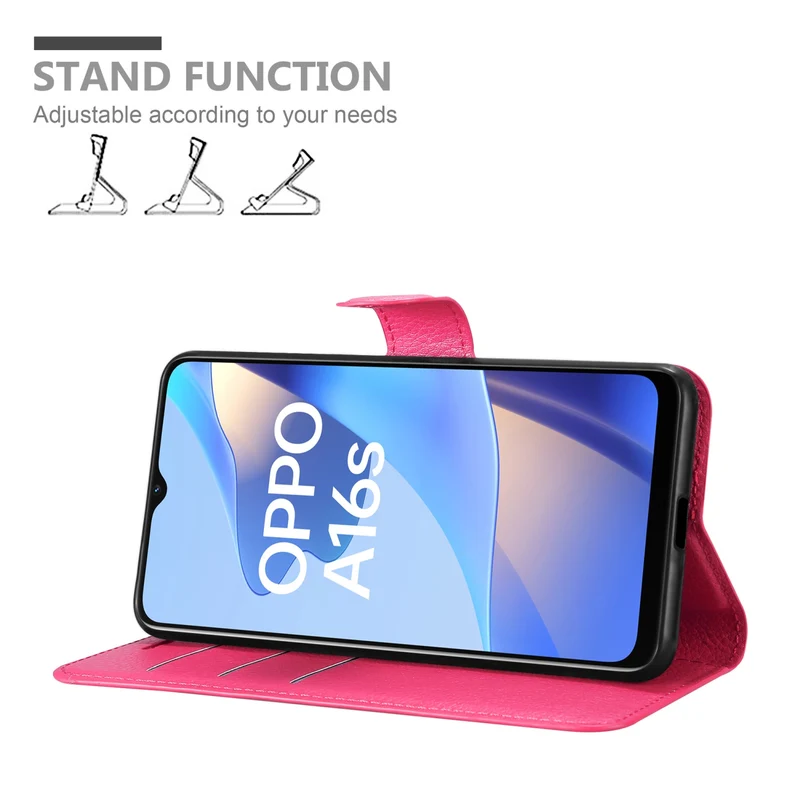 Cadorabo Hülle kompatibel mit Oppo A16s / A54s Schutzhülle mit Magnetverschluss, Standfunktion und Kartenfach