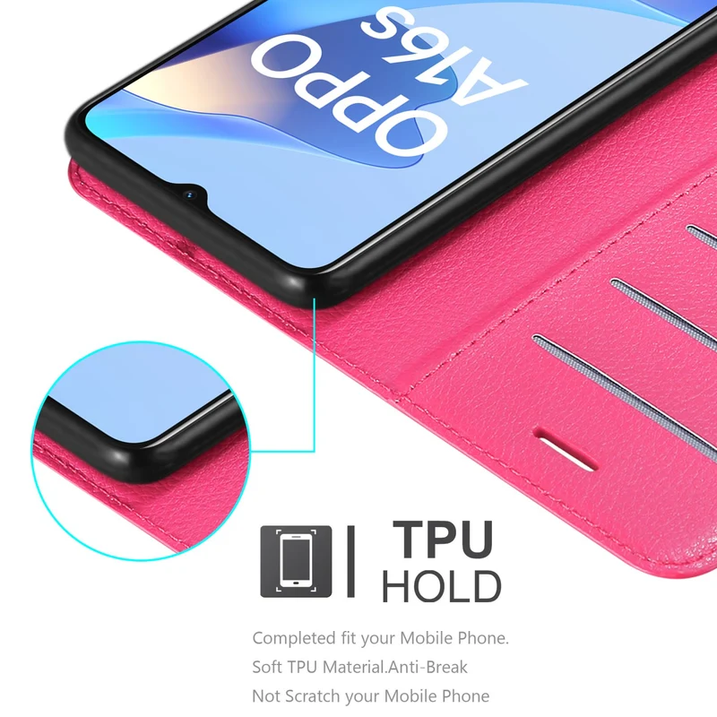Cadorabo Hülle kompatibel mit Oppo A16s / A54s Schutzhülle mit Magnetverschluss, Standfunktion und Kartenfach