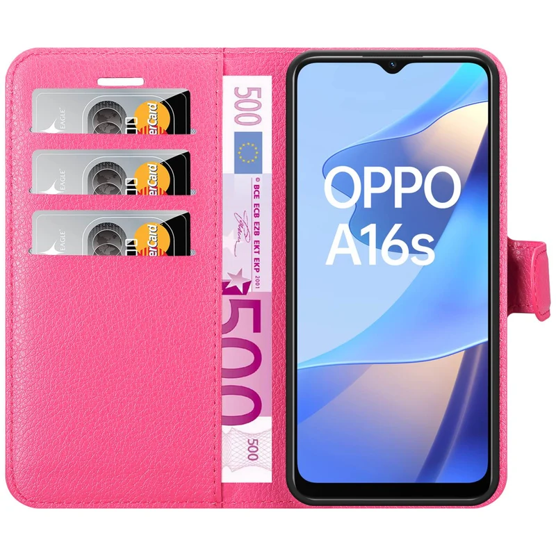 Cadorabo Hülle kompatibel mit Oppo A16s / A54s Schutzhülle mit Magnetverschluss, Standfunktion und Kartenfach