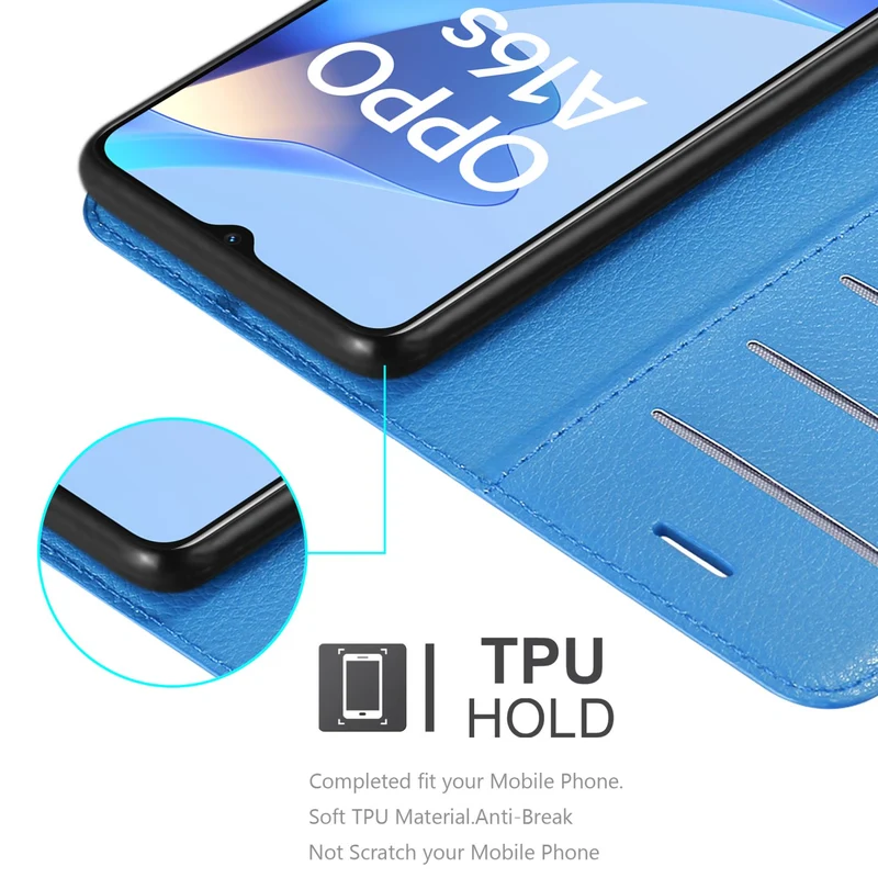 Cadorabo Hülle kompatibel mit Oppo A16s / A54s Schutzhülle mit Magnetverschluss, Standfunktion und Kartenfach