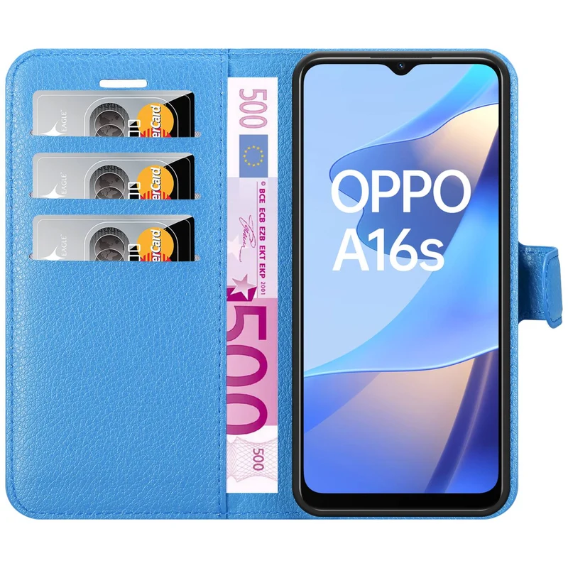 Cadorabo Hülle kompatibel mit Oppo A16s / A54s Schutzhülle mit Magnetverschluss, Standfunktion und Kartenfach