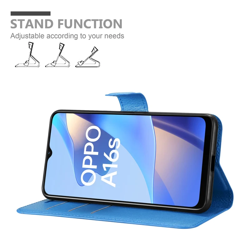 Cadorabo Hülle kompatibel mit Oppo A16s / A54s Schutzhülle mit Magnetverschluss, Standfunktion und Kartenfach