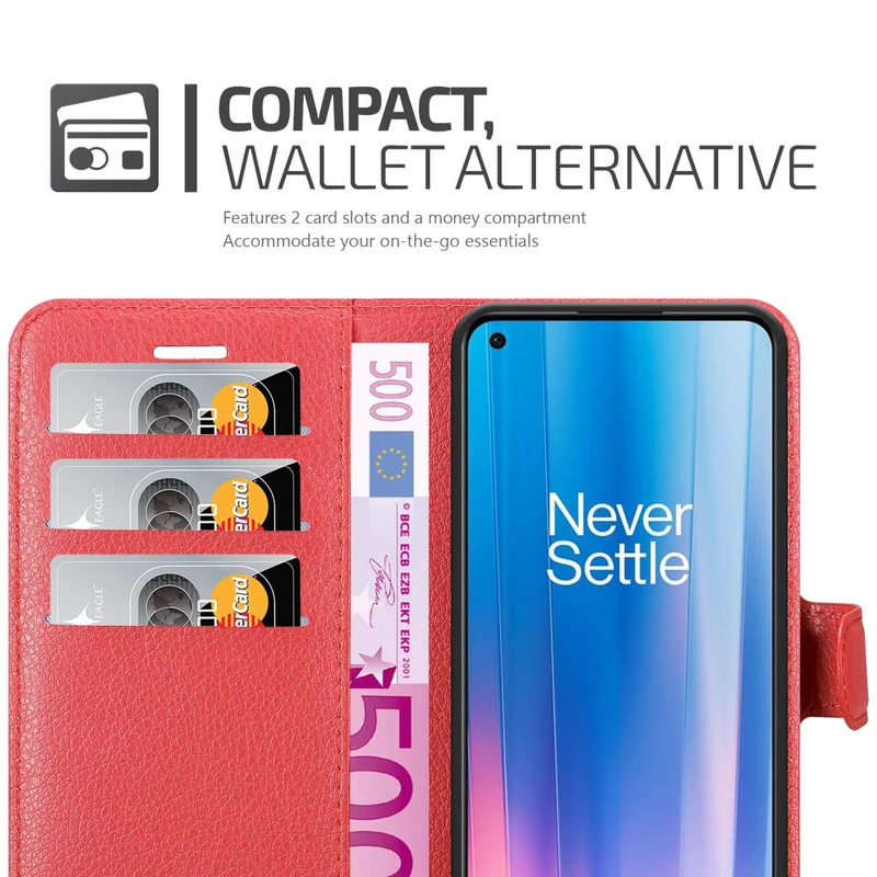 Cadorabo Hülle kompatibel mit OnePlus Nord CE 2 5G Schutzhülle mit Magnetverschluss, Standfunktion und Kartenfach