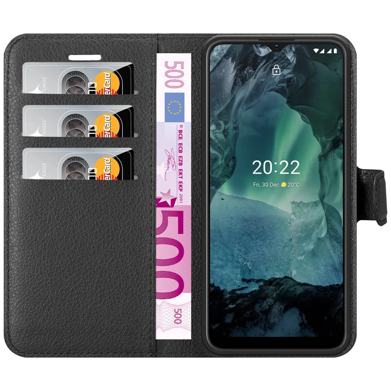 Cadorabo Hülle kompatibel mit Nokia G11 / G21 Schutzhülle mit Magnetverschluss, Standfunktion und Kartenfach