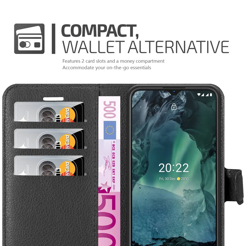 Cadorabo Hülle kompatibel mit Nokia G11 / G21 Schutzhülle mit Magnetverschluss, Standfunktion und Kartenfach