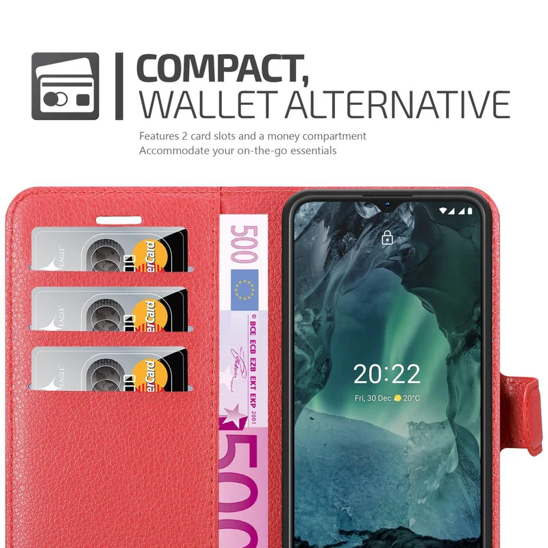 Cadorabo Hülle kompatibel mit Nokia G11 / G21 Schutzhülle mit Magnetverschluss, Standfunktion und Kartenfach