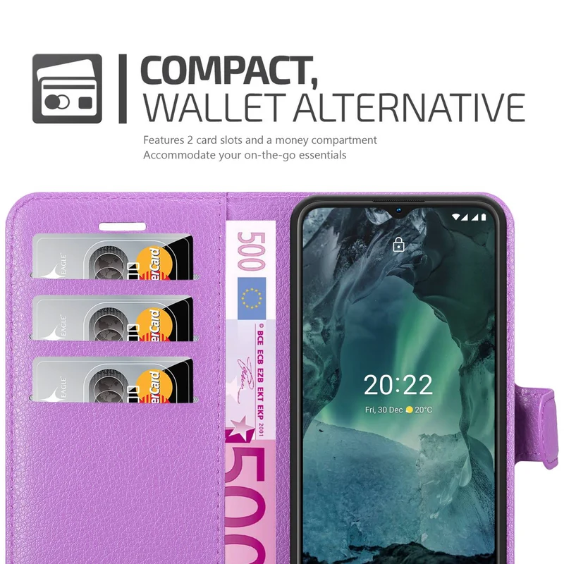 Cadorabo Hülle kompatibel mit Nokia G11 / G21 Schutzhülle mit Magnetverschluss, Standfunktion und Kartenfach