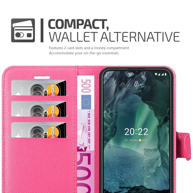 Cadorabo Hülle kompatibel mit Nokia G11 / G21 Schutzhülle mit Magnetverschluss, Standfunktion und Kartenfach