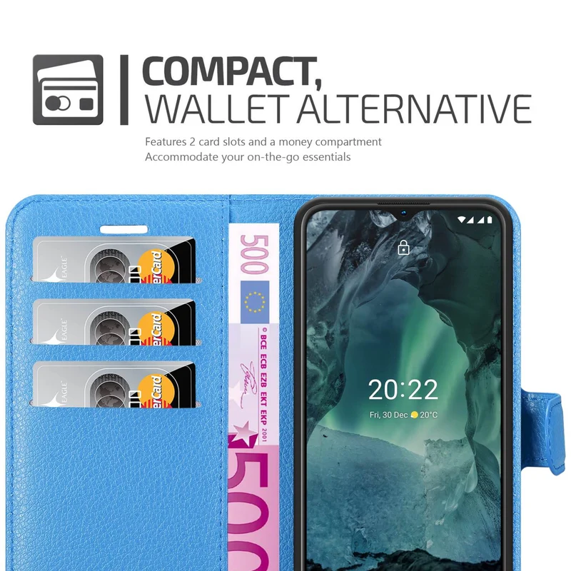 Cadorabo Hülle kompatibel mit Nokia G11 / G21 Schutzhülle mit Magnetverschluss, Standfunktion und Kartenfach