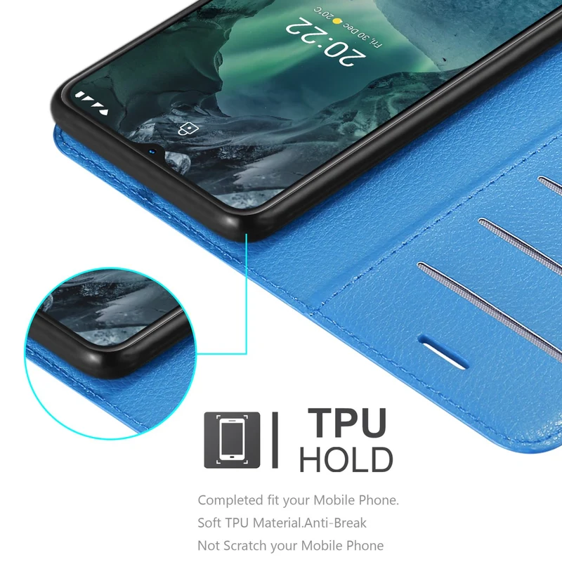 Cadorabo Hülle kompatibel mit Nokia G11 / G21 Schutzhülle mit Magnetverschluss, Standfunktion und Kartenfach